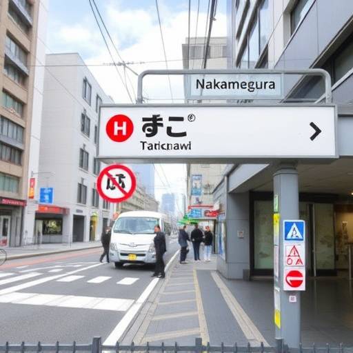 中目黒駅からの道順を示す写真